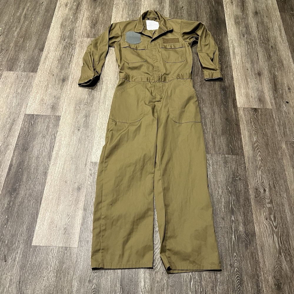 US Military Coverall Utility Men's 36-SH Brown Poly Cotton Work Jumpsuit UNICOR